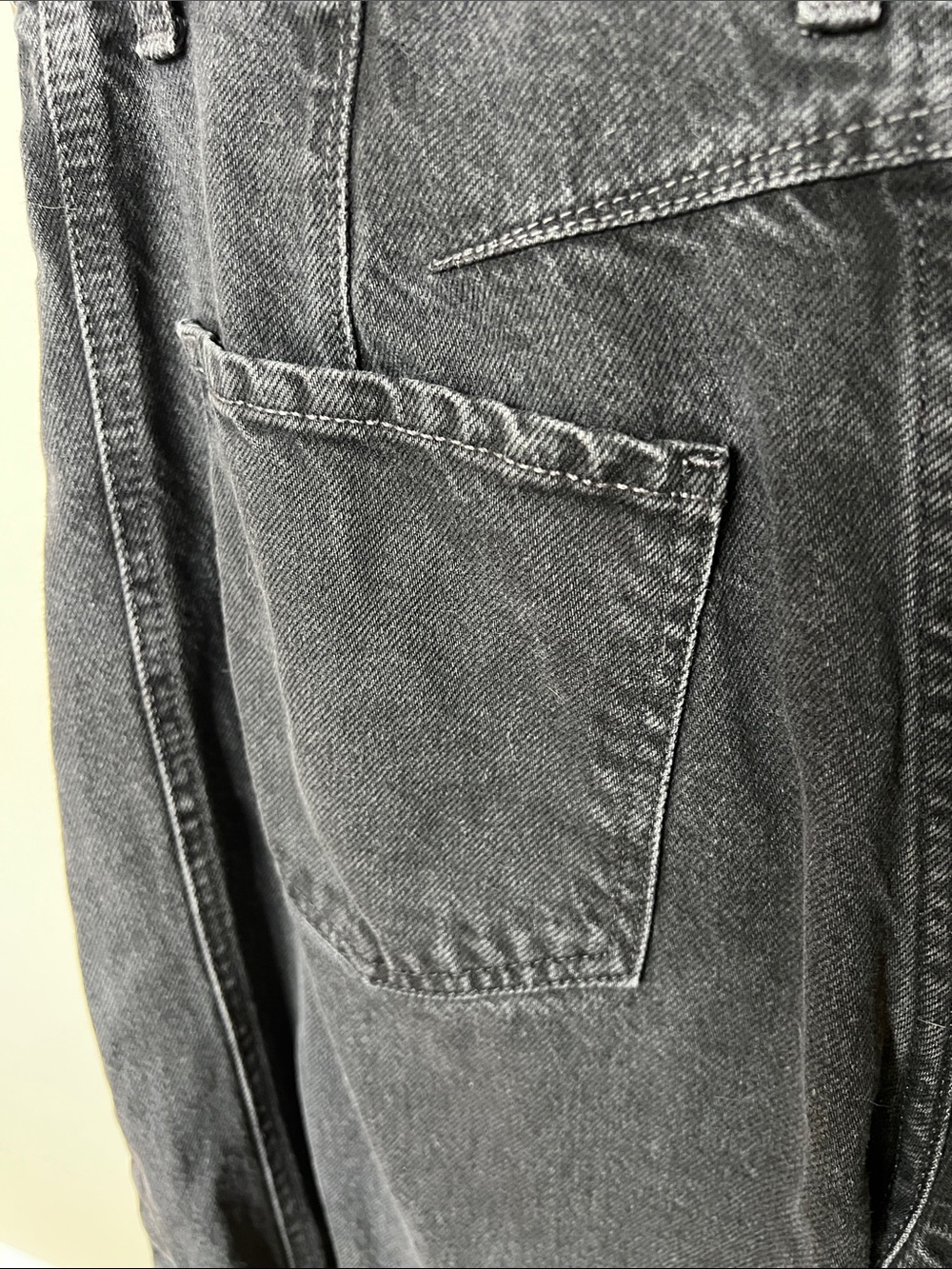 We The Free People Lucky You Mid Rise Barrel Jeans wash black button sound 29 - Picture 11 of 13
